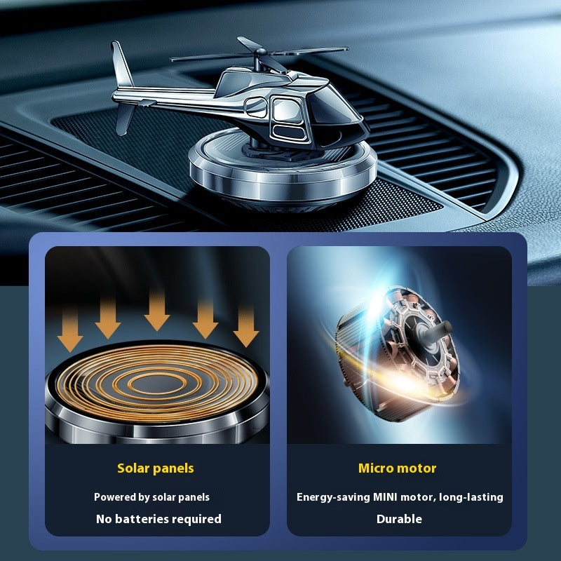 Metal Solar Helicopter Auto Perfume Rotating Vehicle Interior Decoration BargainsRule