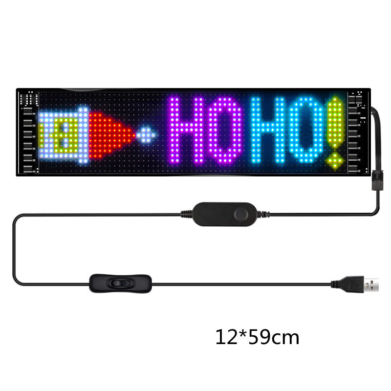 Programmable Car LED Sign LED Full-color Advertising Screen Ultra-thin Display Screen Custom Text Pattern Animation Display Car BargainsRule