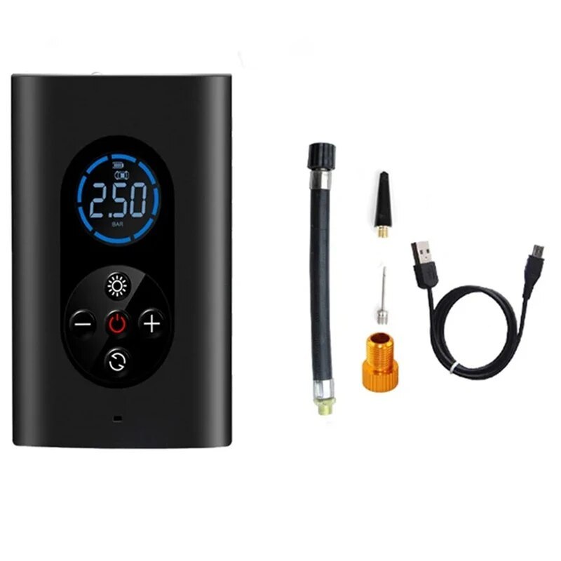 Cordless Tyre Inflator Portable Air Compressor M8 And Electric Bike Pump 4000mAh 150PSI LED Light For Car Motorcycle Ball Bike BargainsRule