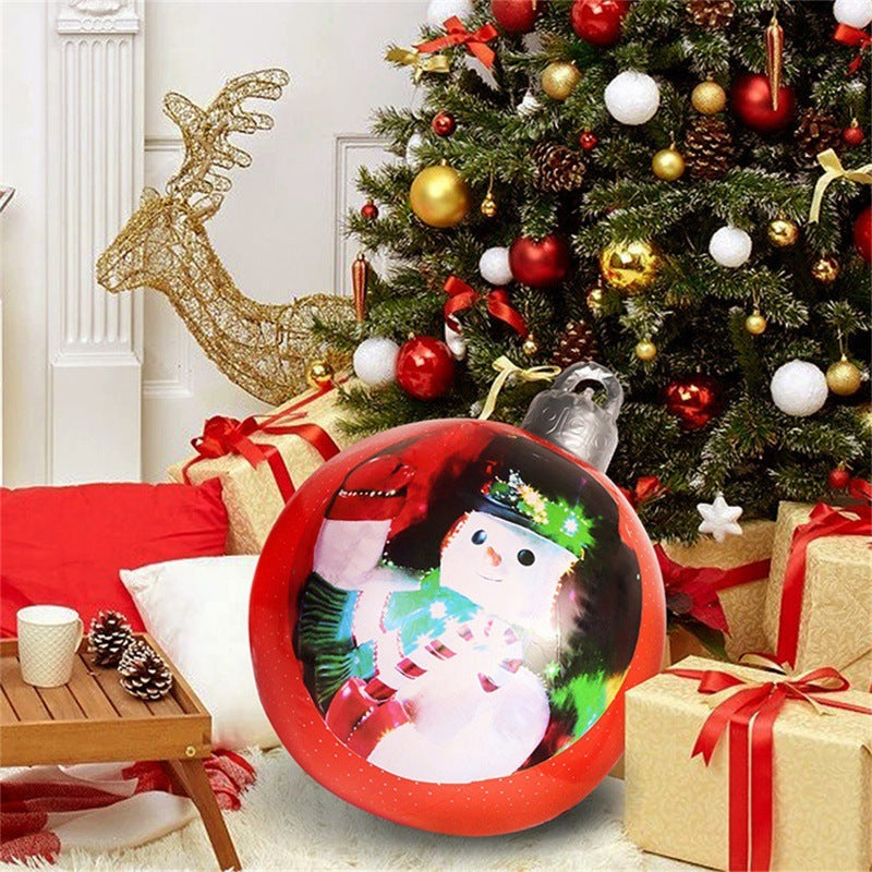 Christmas Ornament Ball Outdoor Pvc 60CM Inflatable Decorated Ball PVC Giant Big Large Balls Xmas Tree Decorations Toy Ball BargainsRule