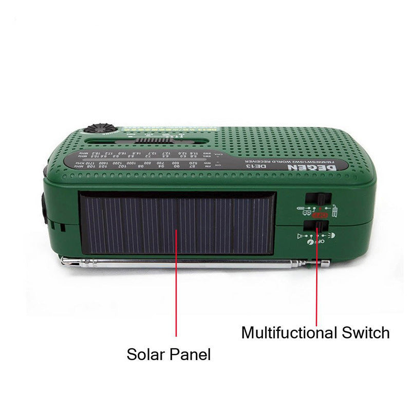 Hand-cranked Solar Rechargeable Radio Portable Emergency BargainsRule