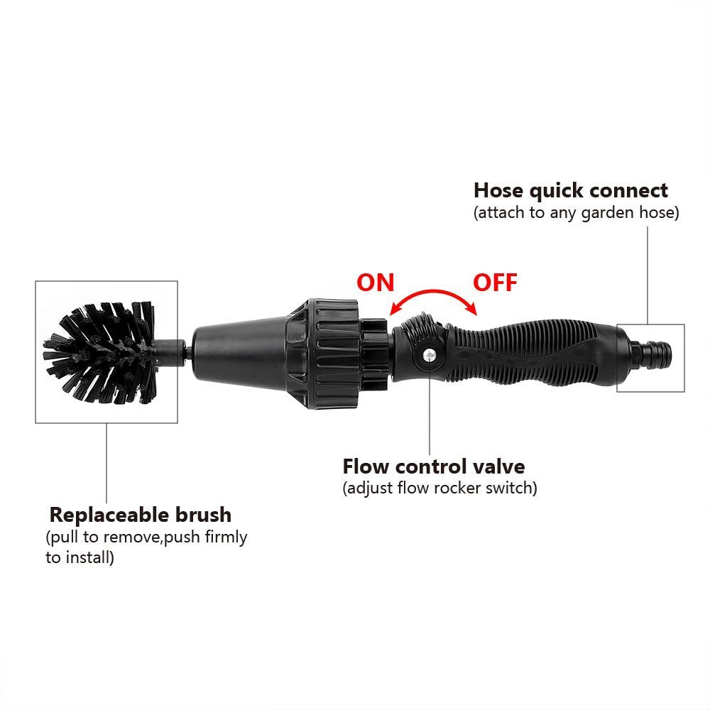 Water-driven Rotary Cleaning Brush Wash Hand-held Water Spray Brush BargainsRule