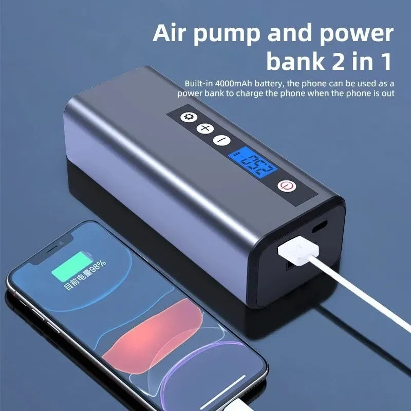 Portable Car Compressor K8 Electric Tire Inflator Air Injector 4000mAh For Car Motorcycle Bicycle Tires Balls BargainsRule