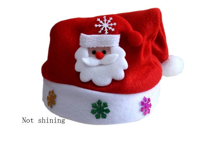 Christmas Decorations Non-woven Cartoon Applique Luminous Hat BargainsRule