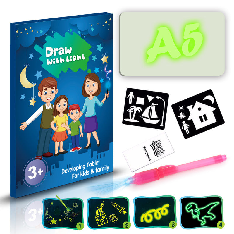 Educational Toy Drawing Pad 3D Magic 8 Light Effects Puzzle Board Sketchpad BargainsRule