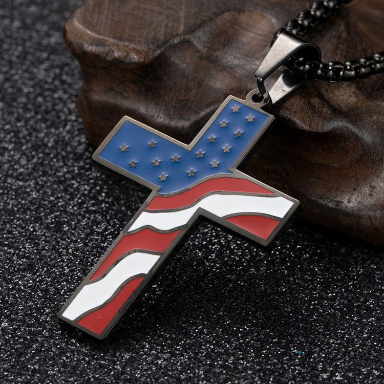 Flag Cross Necklace BargainsRule