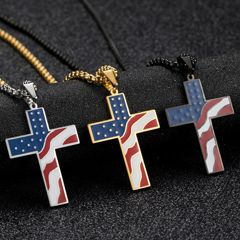 Flag Cross Necklace BargainsRule