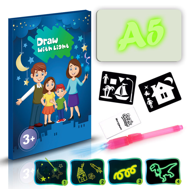 Educational Toy Drawing Pad 3D Magic 8 Light Effects Puzzle Board Sketchpad BargainsRule