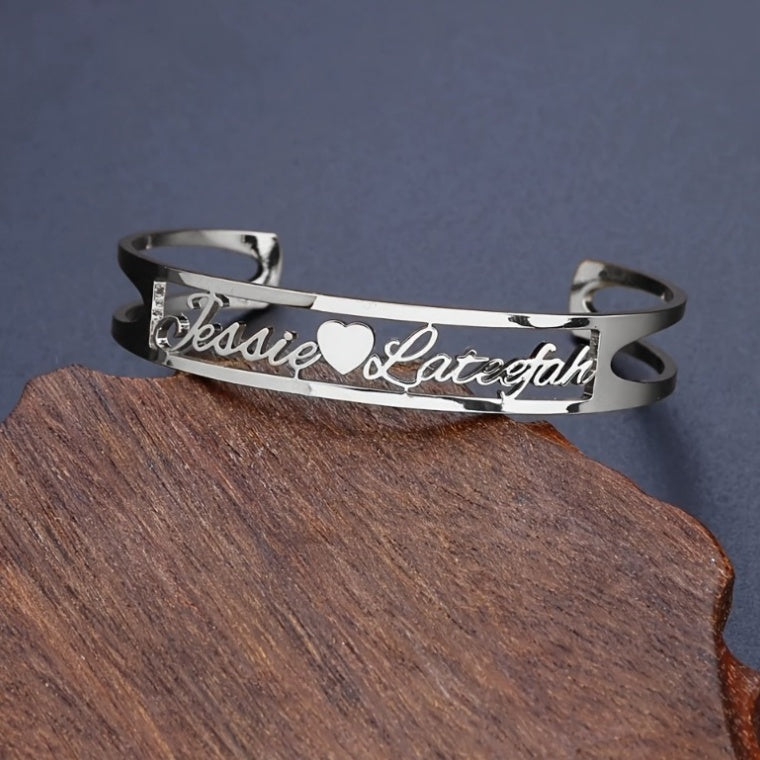 Customized Name Bracelet Personalized Custom Bangles Stainless Steel Jewelry BargainsRule