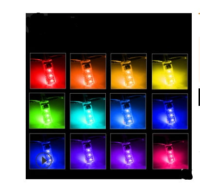 Excellent pies T10 width lamp silica gel 5050-6SMD car LED colorful RGB lights flashing license plate lamp BargainsRule