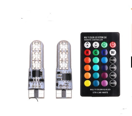 Excellent pies T10 width lamp silica gel 5050-6SMD car LED colorful RGB lights flashing license plate lamp BargainsRule