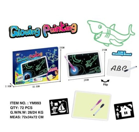 Educational Toy Drawing Pad 3D Magic 8 Light Effects Puzzle Board Sketchpad BargainsRule