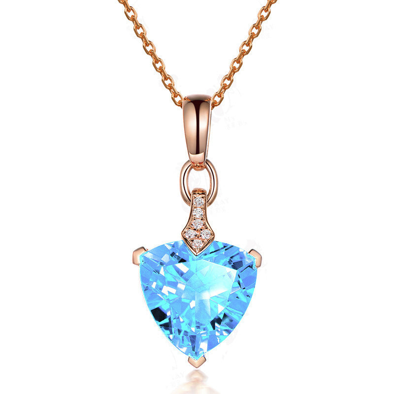 Triangle Topaz Pendant In Europe And America