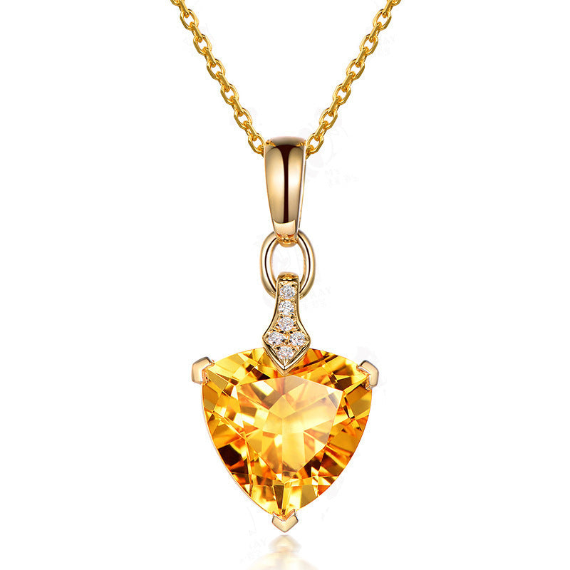 Triangle Topaz Pendant In Europe And America