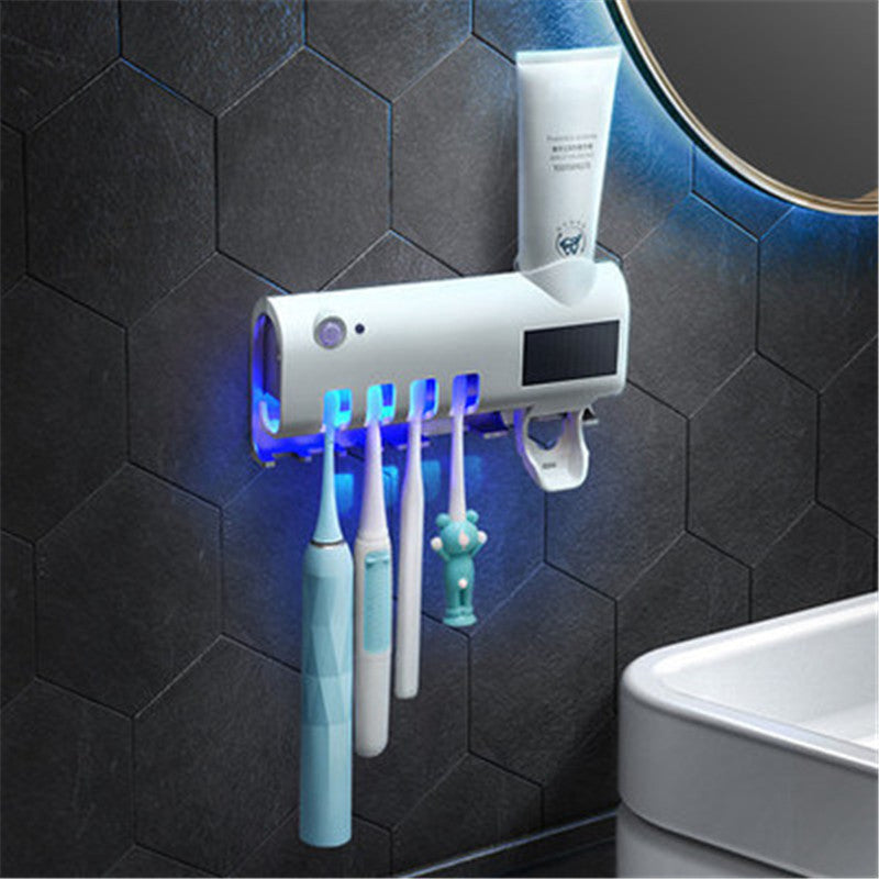 Bathroom Toothbrush Holder With Toothpaste Dispenser Electric Toothbrush Razor Storager USB Charge Multifunction Storage Rack BargainsRule