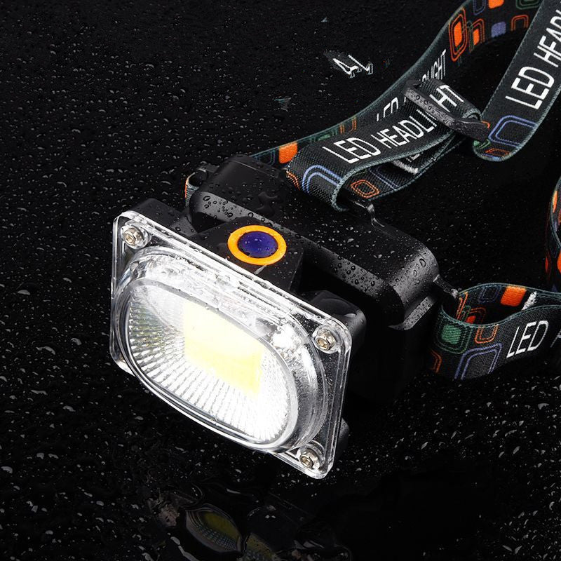 New Headlight Cob Floodlight Led Rechargeable Strong Light Super Bright Operation Work Auto Repair Night Fishing Lamp Head-Mounted Flashlight