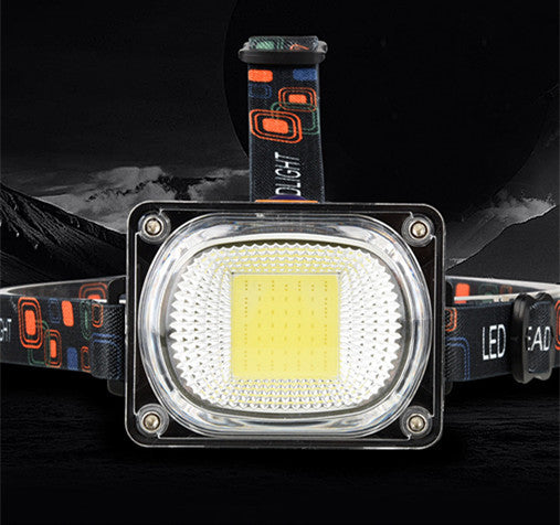 New Headlight Cob Floodlight Led Rechargeable Strong Light Super Bright Operation Work Auto Repair Night Fishing Lamp Head-Mounted Flashlight