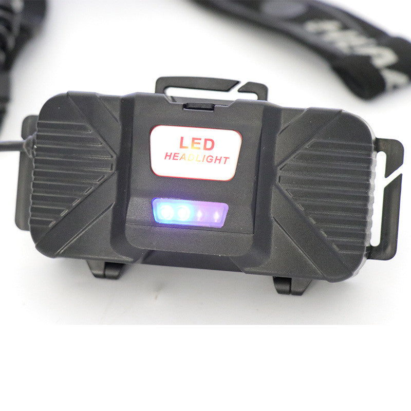 Usb Rechargeable Red Light Warning Cob Floodlight Fishing Lamp Headlight