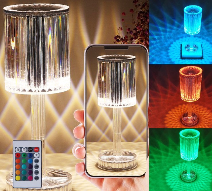 New Crystal Table Lamp Hotel Decoration Diamond Romantic Warm Led For Home Decor Romantic Gift Night Light BargainsRule