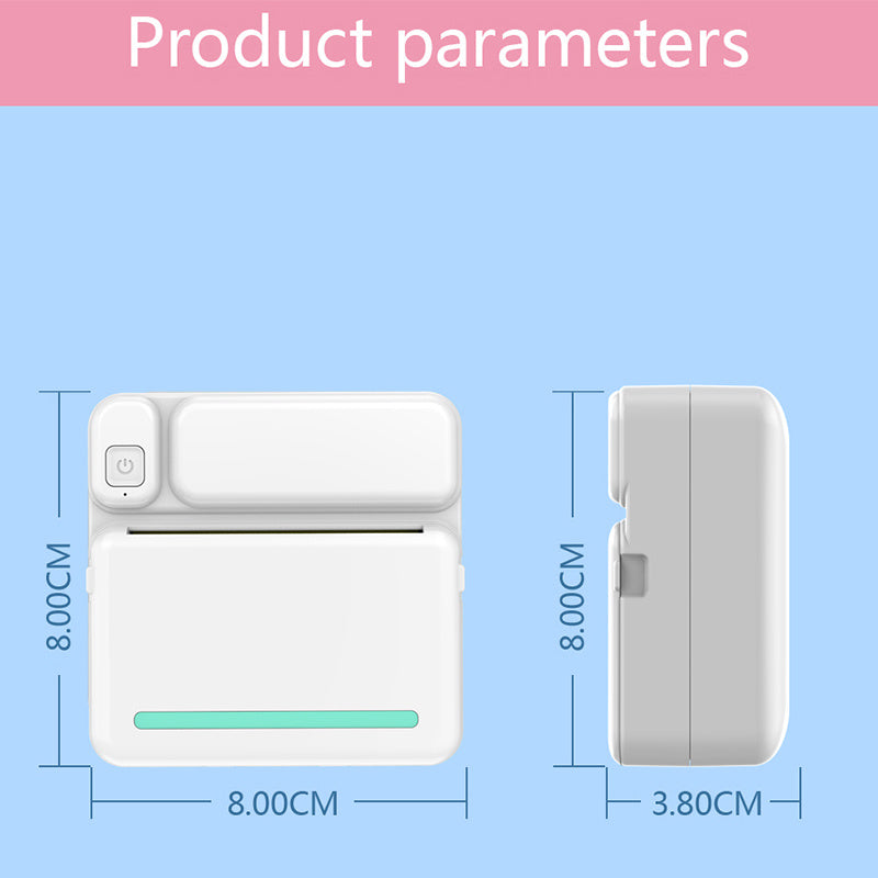 Portable Mini Printer HD Photo Pocket Thermal Label With White Color Adhesive Paper Wireless Bluetooth Learning Paper Mini Maker BargainsRule