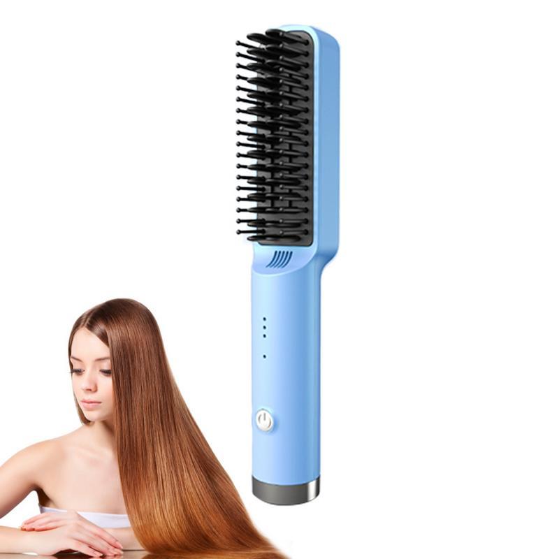 Hair Straightener Brush Fast Heated Straightener Brush Hair Brush Electric Hot Air Comb Hair Straightener Comb EU