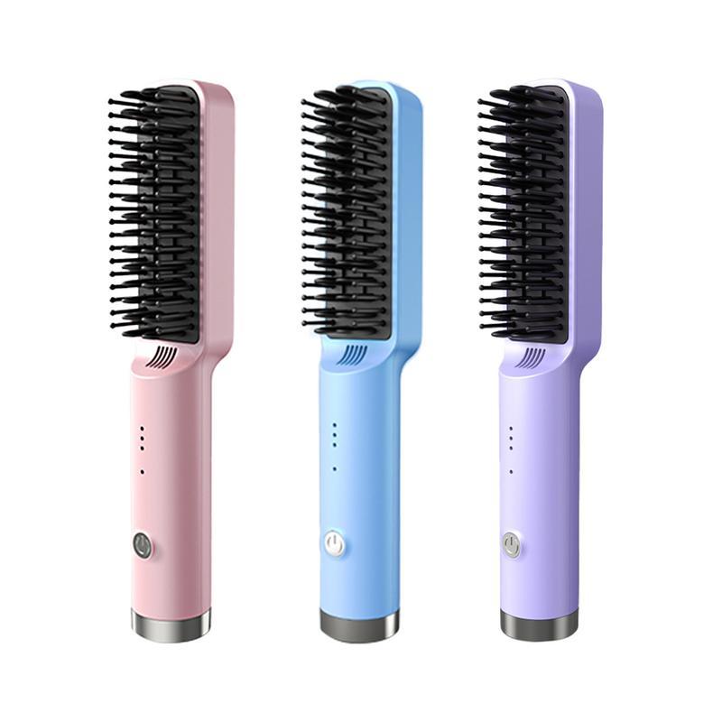 Hair Straightener Brush Fast Heated Straightener Brush Hair Brush Electric Hot Air Comb Hair Straightener Comb EU