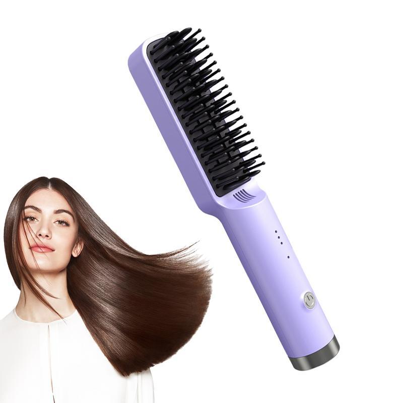 Hair Straightener Brush Fast Heated Straightener Brush Hair Brush Electric Hot Air Comb Hair Straightener Comb EU