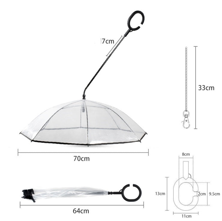 Hot Selling Transparent Pet Supplies Adjustable Pet C Type Umbrella