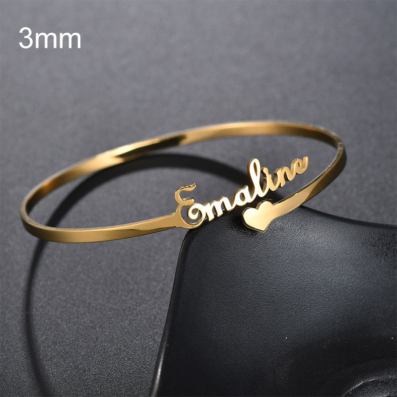 Customized Name Bracelet Personalized Custom Bangles Stainless Steel Jewelry BargainsRule