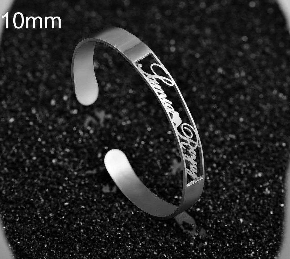 Customized Name Bracelet Personalized Custom Bangles Stainless Steel Jewelry BargainsRule