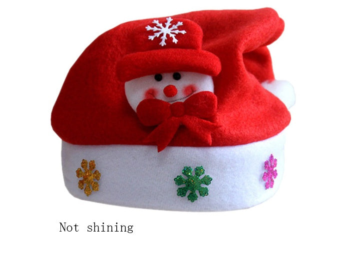 Christmas Decorations Non-woven Cartoon Applique Luminous Hat BargainsRule