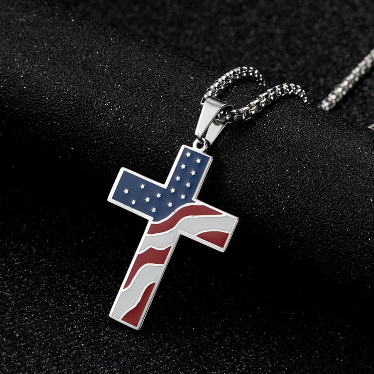 Flag Cross Necklace BargainsRule