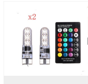 Excellent pies T10 width lamp silica gel 5050-6SMD car LED colorful RGB lights flashing license plate lamp BargainsRule