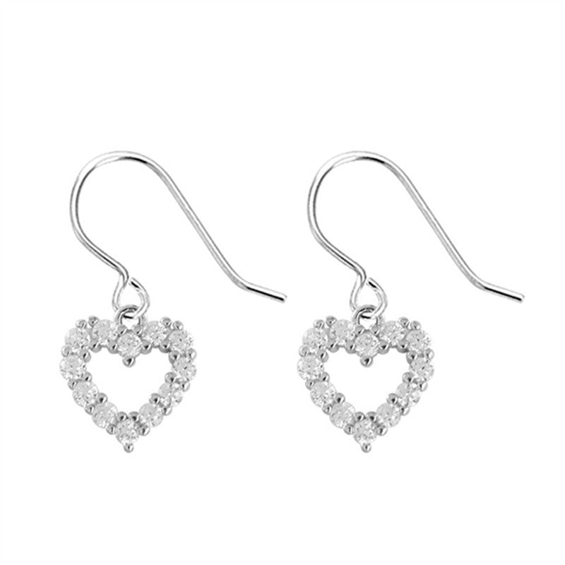 Heart Sparkling Diamond Earrings BargainsRule