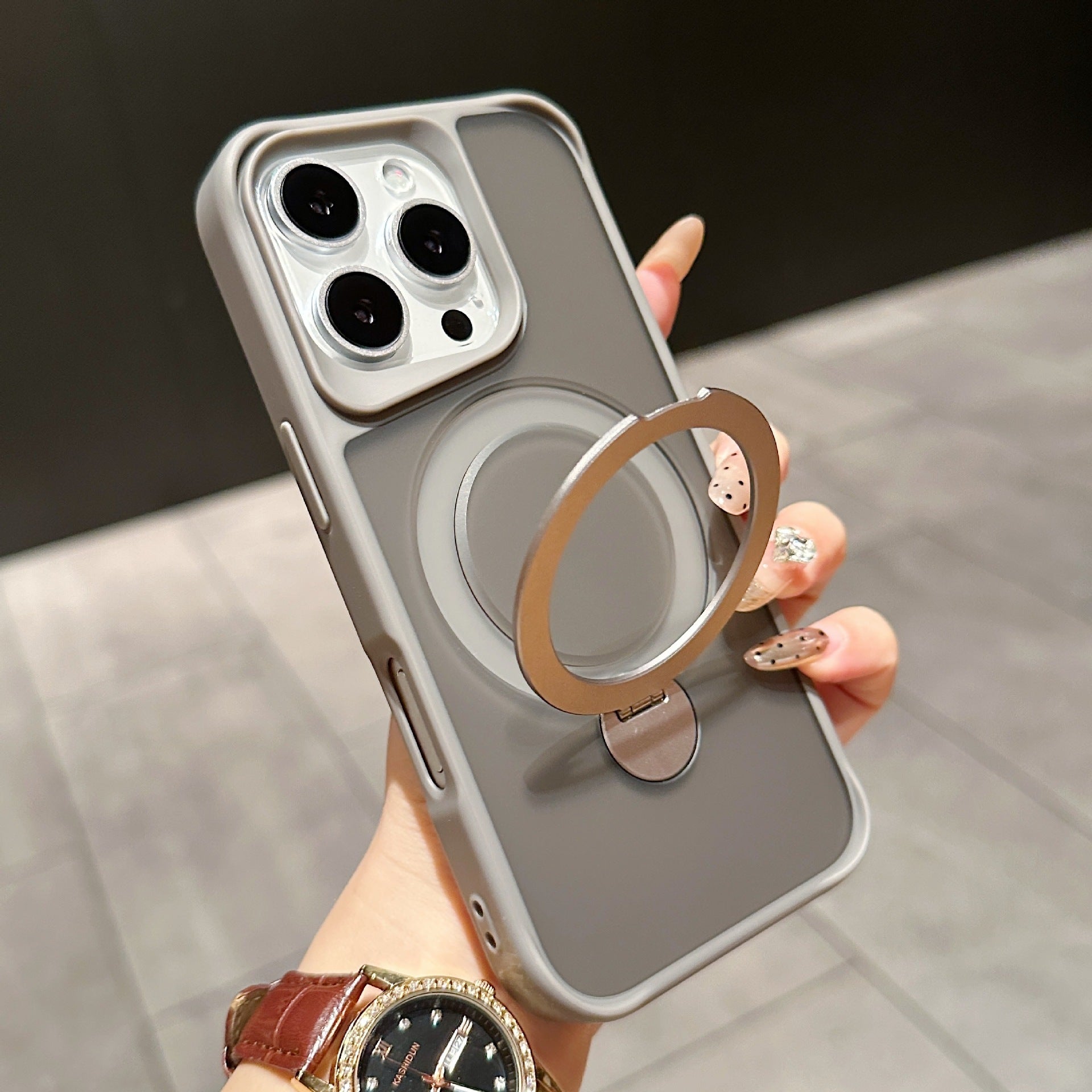 Suitable For IPhone16Pro Skin Feeling 360 Degrees Rotating Bracket Magnetic Suction Phone Case BargainsRule