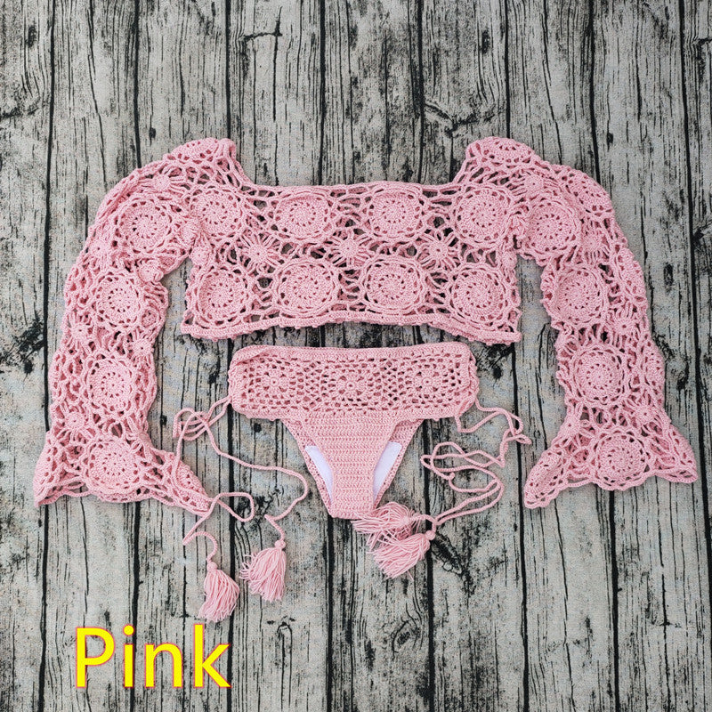 Europe And America Hand Crochet Bikini Set