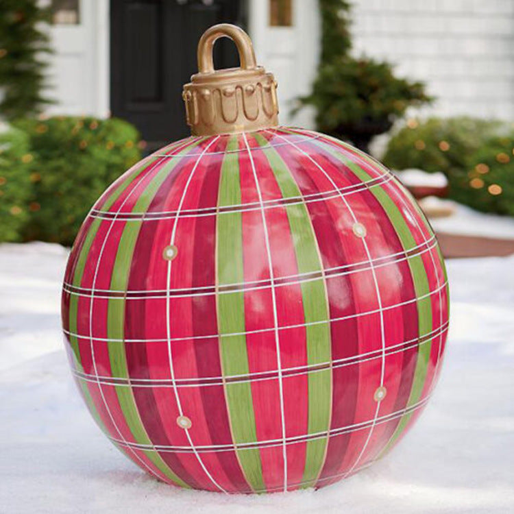 Christmas Ornament Ball Outdoor Pvc 60CM Inflatable Decorated Ball PVC Giant Big Large Balls Xmas Tree Decorations Toy Ball BargainsRule