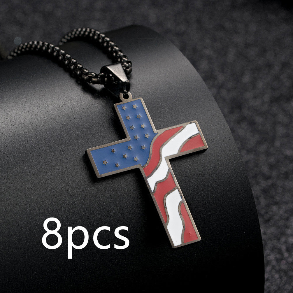 Flag Cross Necklace BargainsRule