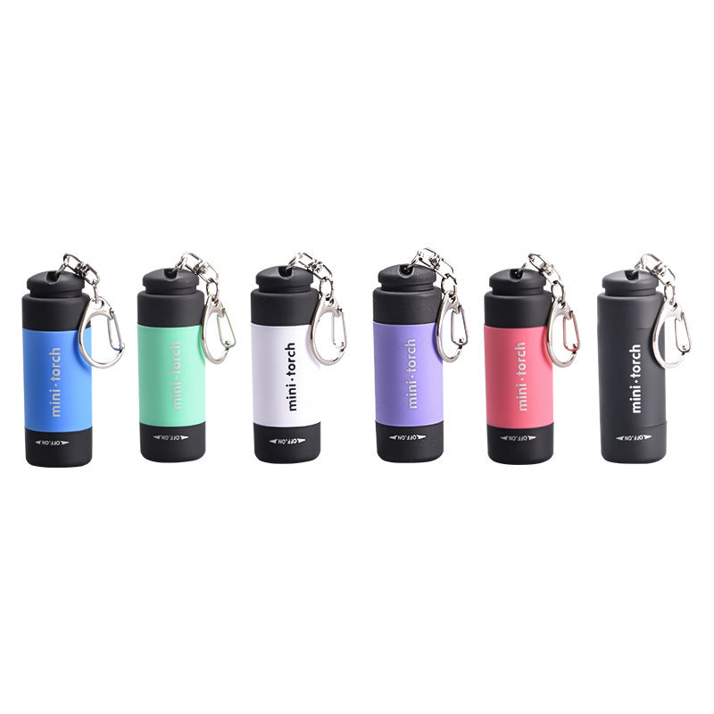 Mini Torch Strong Light Led Lighting Rechargeable Plastic Keychain Light