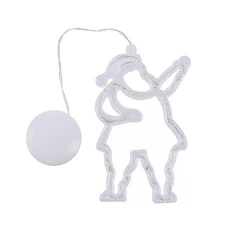 Christmas LED Suction Cup Chandelier Santa Claus Elk Snowman Lights Holiday Party Window Decor Lamps Battery Powered BargainsRule