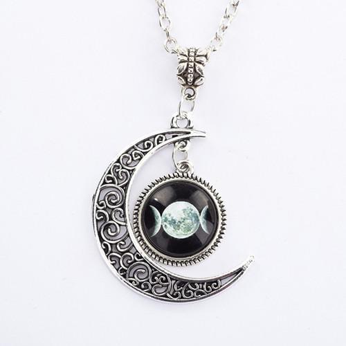 TRIPLE MOON GODDESS PENDANT NECKLACE