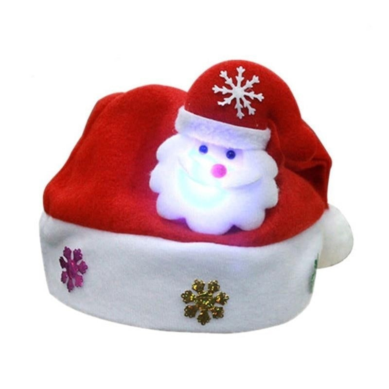 Christmas Decorations Non-woven Cartoon Applique Luminous Hat BargainsRule