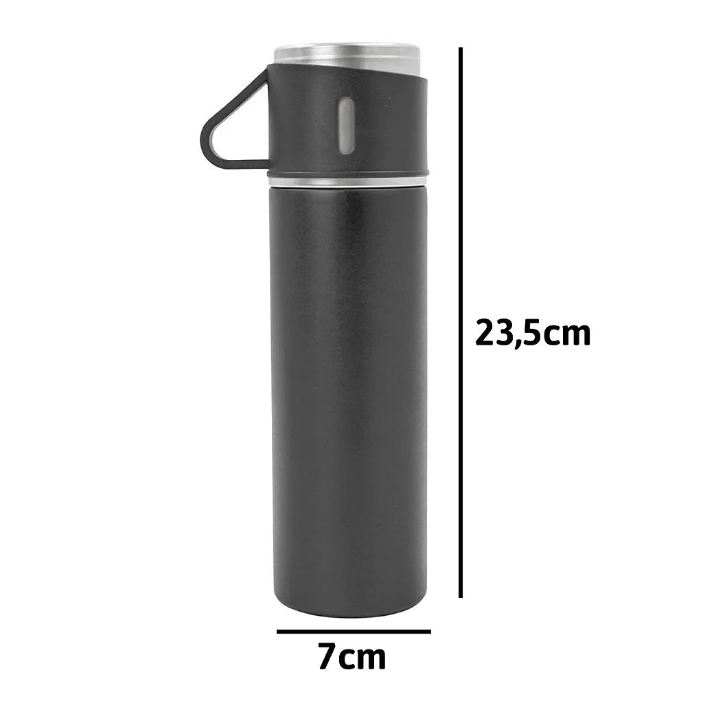 Double Wall Thermal Bottle 3 Cups Stainless Steel Squeeze 500ml