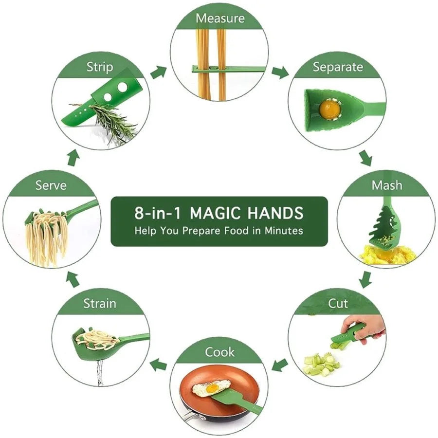Measuring Spatula With Cutter And Macaroni Gripper 8 In 1 BargainsRule