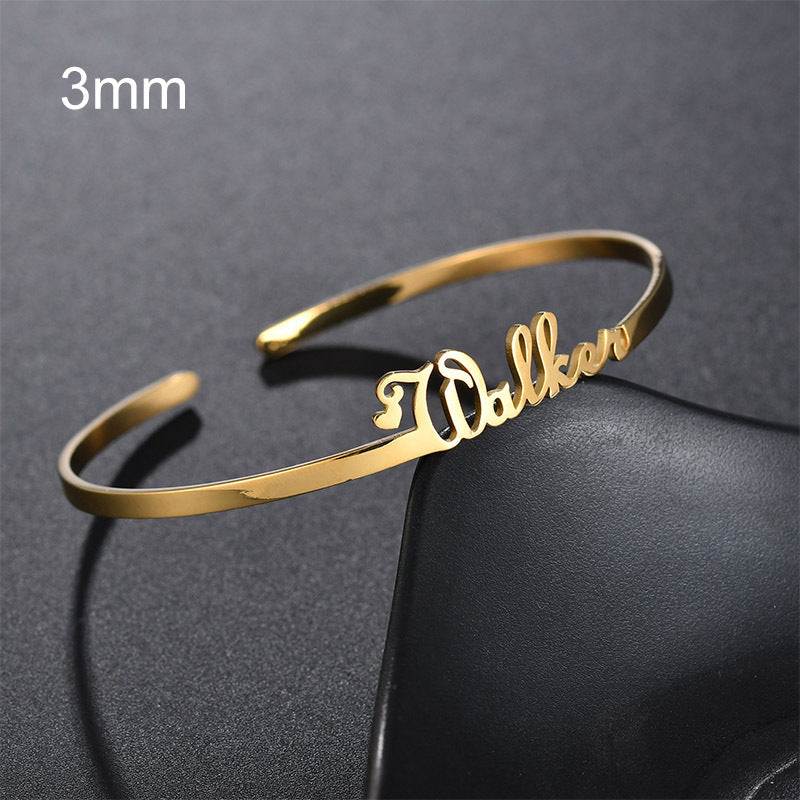 Customized Name Bracelet Personalized Custom Bangles Stainless Steel Jewelry BargainsRule