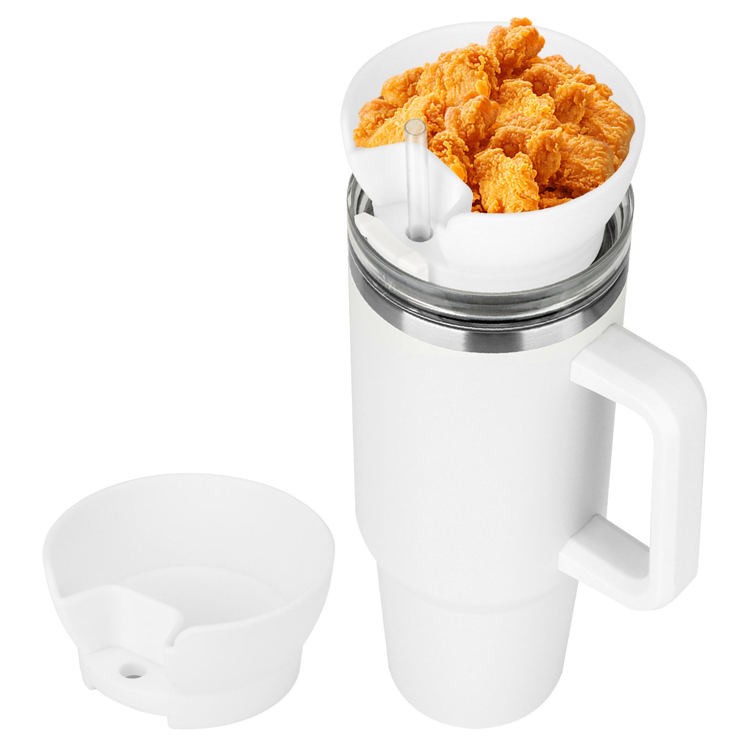 Popcorn Snack Cup Lid Straw