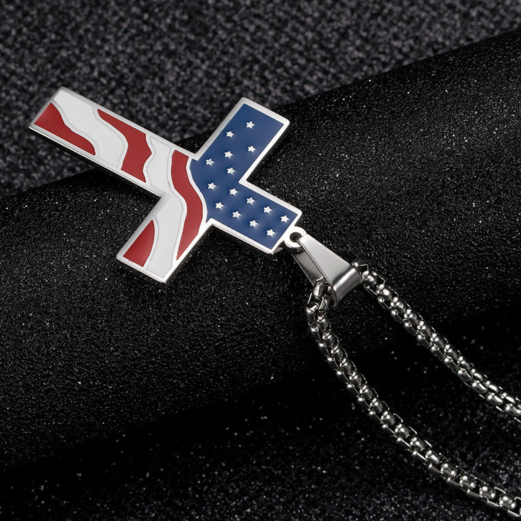 Flag Cross Necklace BargainsRule