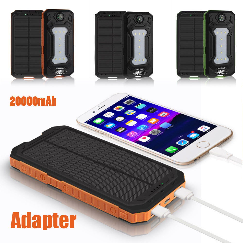 20000mAh Outdoor Camping Light  Thin Large Capacity Solar Power Bank