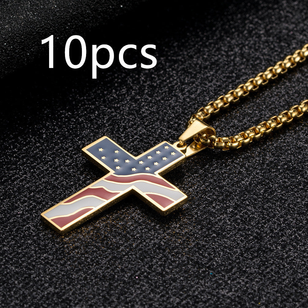 Flag Cross Necklace BargainsRule