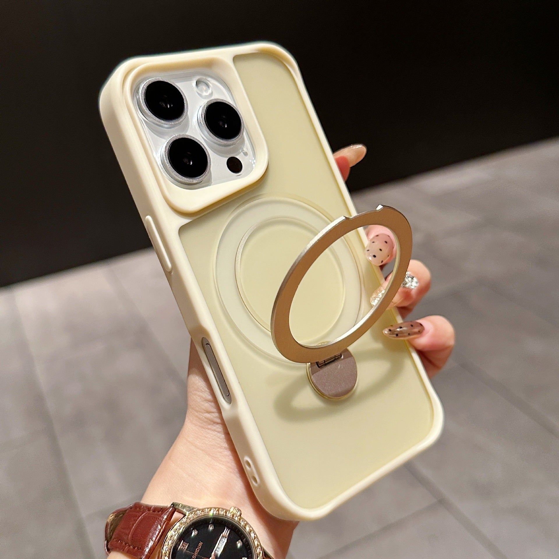 Suitable For IPhone16Pro Skin Feeling 360 Degrees Rotating Bracket Magnetic Suction Phone Case BargainsRule